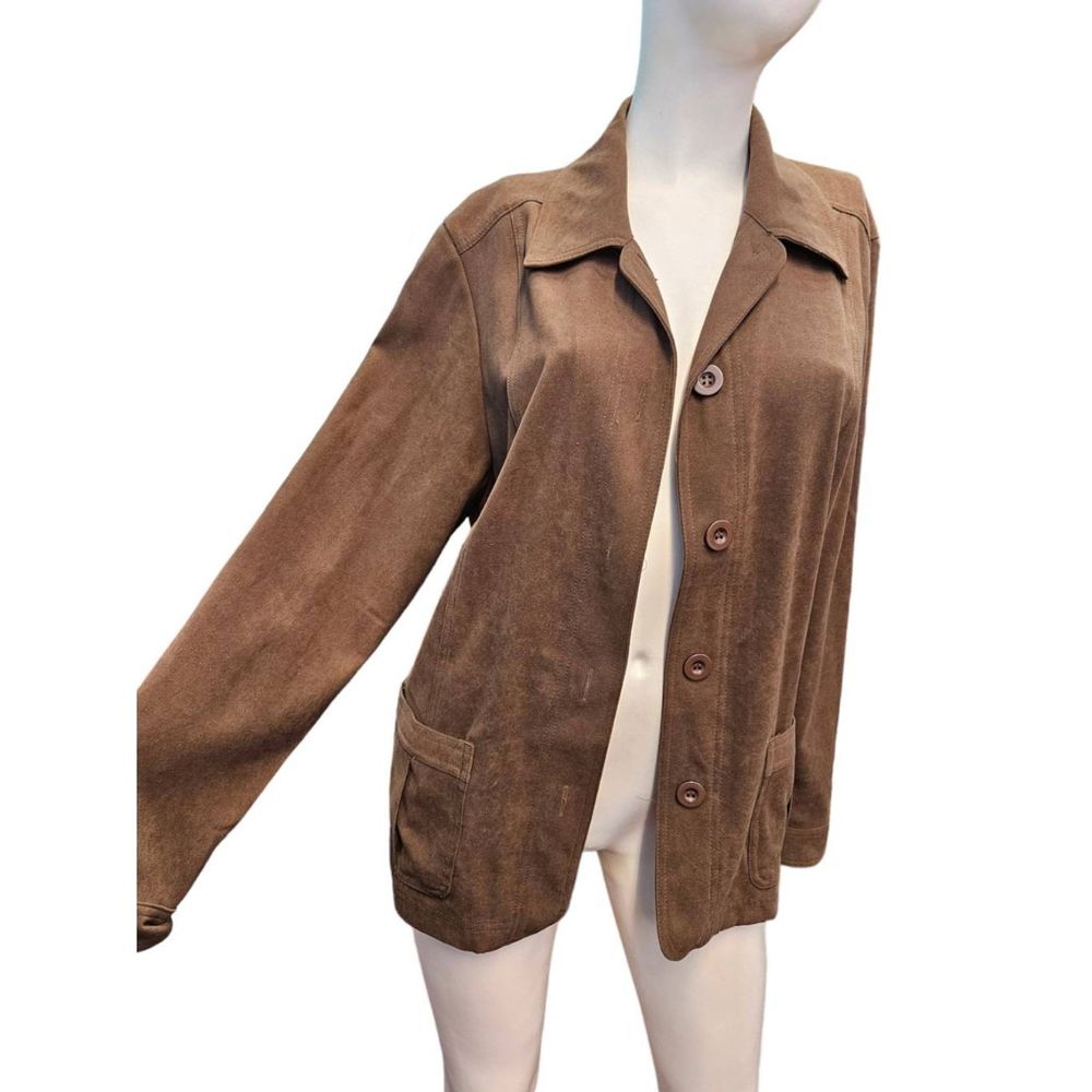 Appleseed's Faux Suede Brown Jacket Womens Size 16